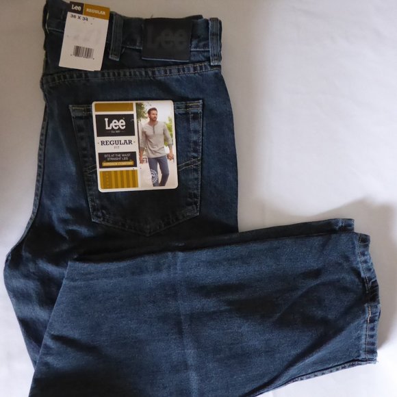 LEE JEANS MENS 36 x 34 REGULAR FIT STRAIGHT LEG QUARTZ STONE (NEW WITH TAGS) - Picture 1 of 7